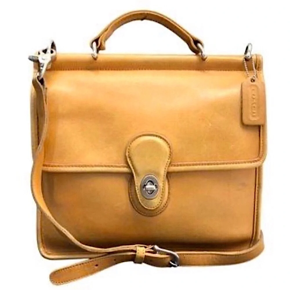 Vintage COACH WILLIS Camel Glove Tanned Leather Turn Lock Crossbody Bag 9927 USA - Picture 15 of 15